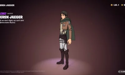 aticle cover photo for eren jaeger in fortnite